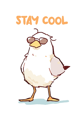 Cool Bird with Sunglasses Illustration