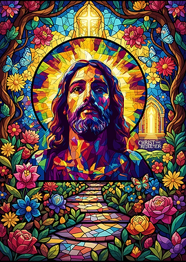 Stained Glass Jesus Christ Illustration
