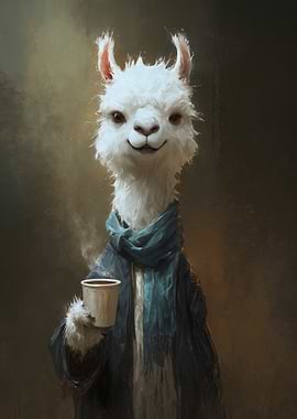 Llama with Coffee