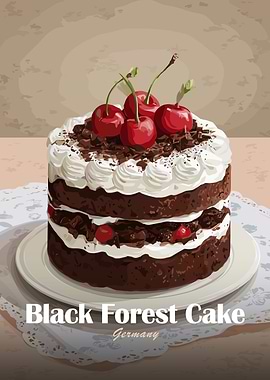 Black Forest Cake Illustration