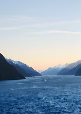 Serene Mountain and Water Landscape