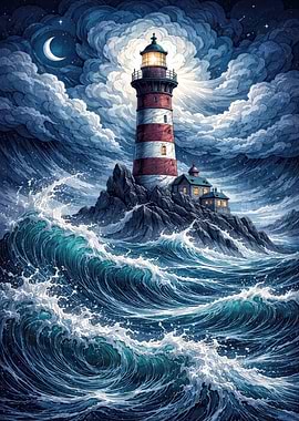 Lighthouse on a Stormy Night