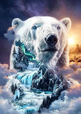 Polar Bear Landscape Fusion