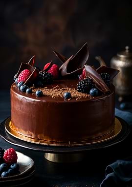 Chocolate Cake with Berries