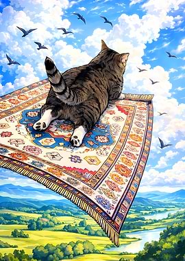 Cat on a Magic Carpet Ride
