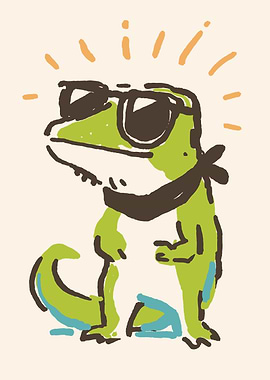 Cool Lizard with Sunglasses Illustration