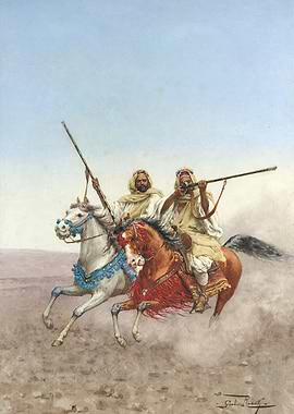 Arab Horsemen with Rifles Painting