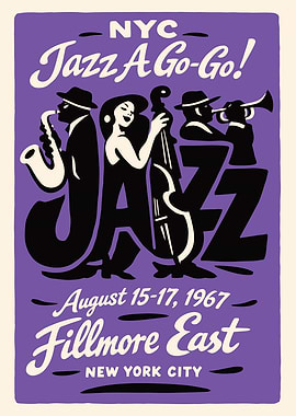 Jazz A Go-Go! Vintage Poster