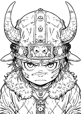 Manga Style Viking Warrior Portrait