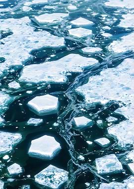 Arctic Ice Floes Aerial View