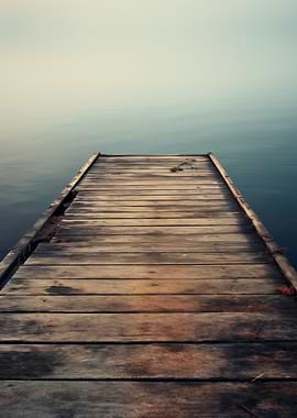 Wooden Dock on Calm Water