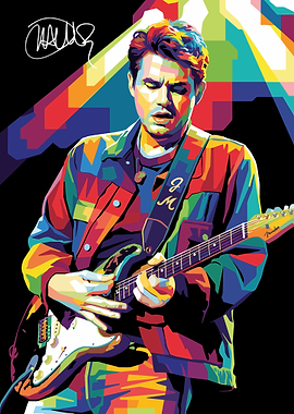 John Mayer Colorful Pop Art Portrait