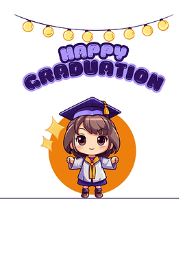 Happy Graduation Cartoon Girl Illustration