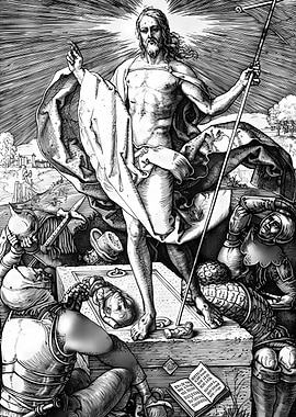 Resurrection of Christ Black and White Art