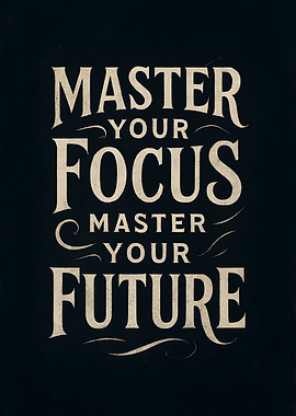 Master Your Focus Master Your Future Vintage Motivational Typography