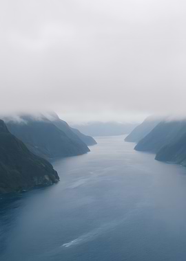 Misty Fjord Landscape