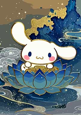 Cinnamoroll on Lotus Flower