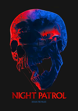 Night Patrol Skull Poster