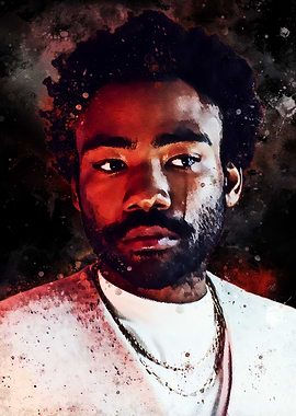 Childish Gambino Portrait with Watercolor Effect