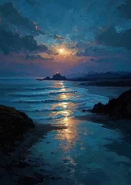 Coastal Sunset Painting