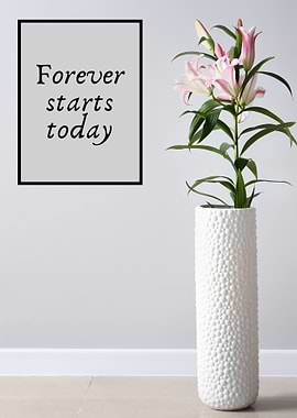 Inspirational Quote with Lily Arrangement