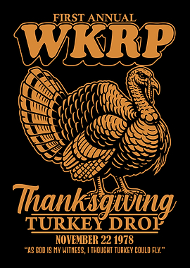 WKRP Thanksgiving Turkey Drop 1978 Cincinnati Vintage Retro