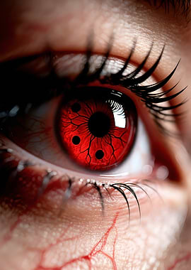 Red Sharingan Eye Close-Up