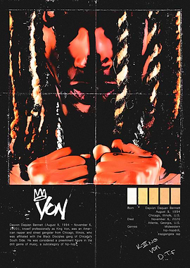 King Von Portrait with Biographical Details