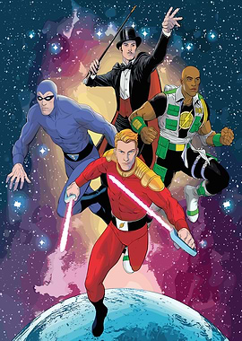 Comic Book Superheroes in Space