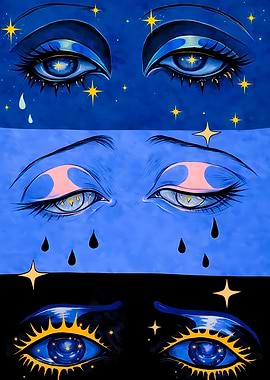Celestial Eyes: A Triptych of Emotion