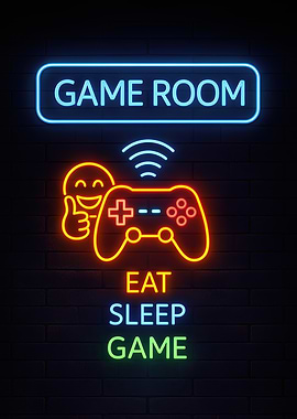 Neon Game Room Sign