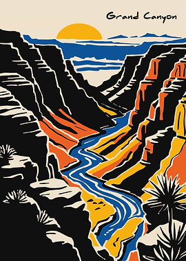 Grand Canyon Landscape Illustration