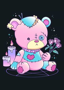 Pastel Goth Teddy Bear
