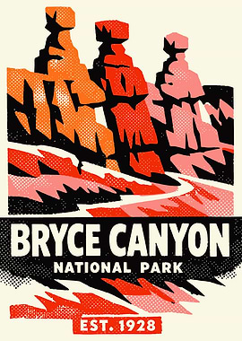 Bryce Canyon National Park Vintage Poster