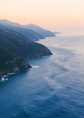 Coastal Mountain Range at Sunset