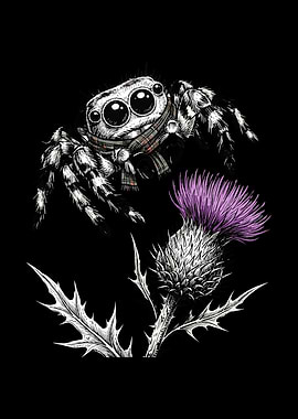 Spider with Scarf and Thistle