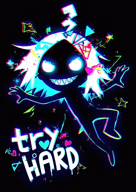 Try Hard Neon Character