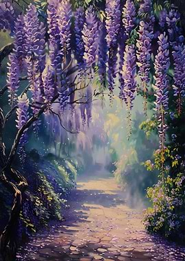Wisteria Path Painting