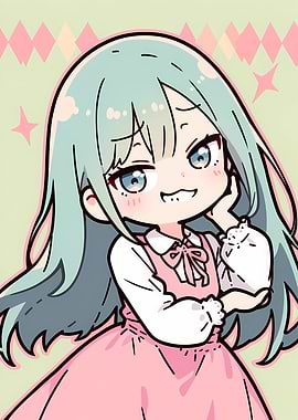 Chibi Girl with Blue Hair