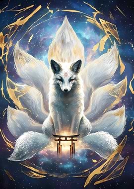 Nine-tailed Fox with Torii Gate