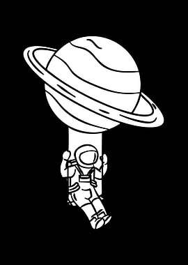 Astronaut on a Swing with Planet