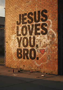 Jesus Loves You, Bro Graffiti Art