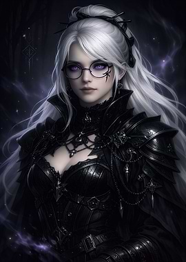 Dark Fantasy Woman with Glasses