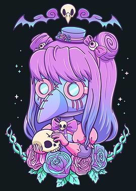 Pastel Goth Plague Doctor Girl