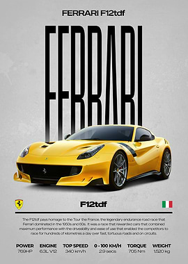 Ferrari F12tdf Car Poster