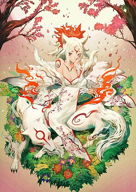 Okami Amaterasu and Human Form Artwork