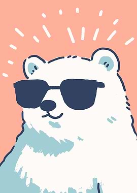 Cool Polar Bear with Sunglasses
