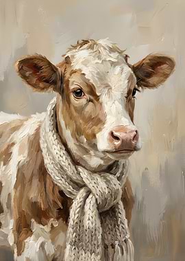 Cow with Scarf Painting