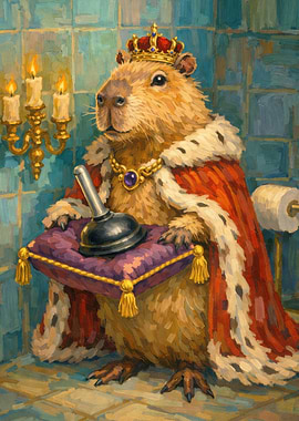 Capybara King on the Throne