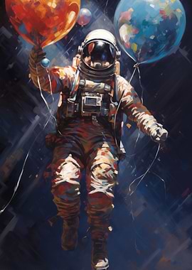 Astronaut with Balloons